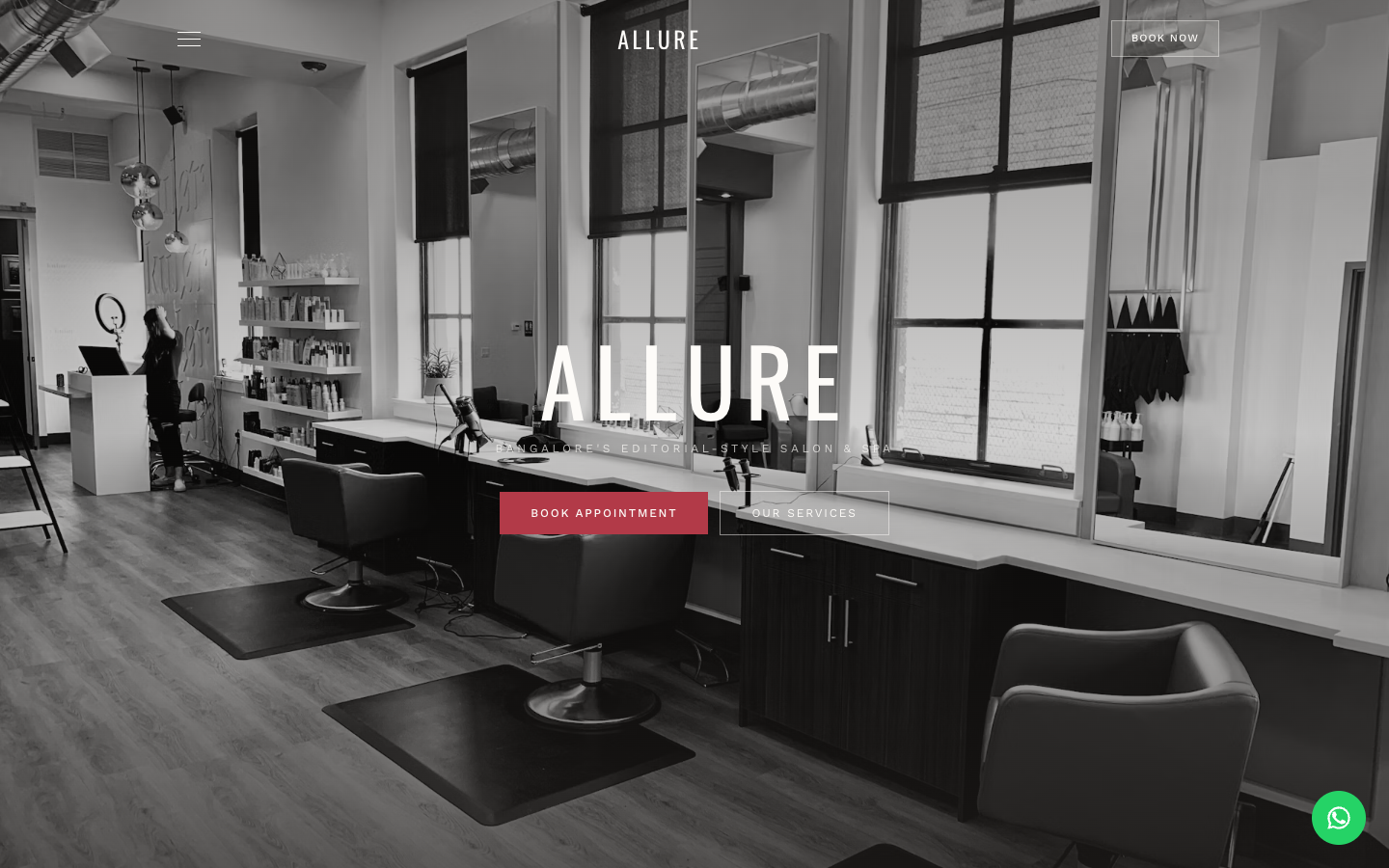Allure Salon & Spa landing page preview