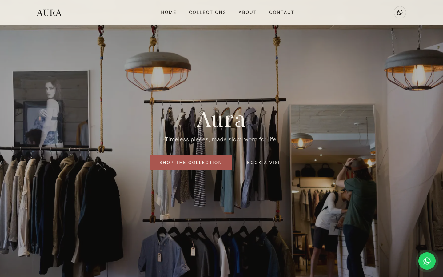 Aura landing page preview